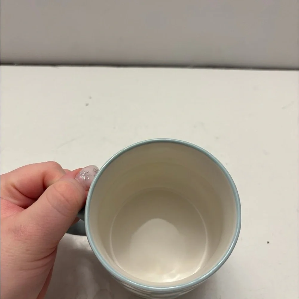 Checkered Blue and White Mug